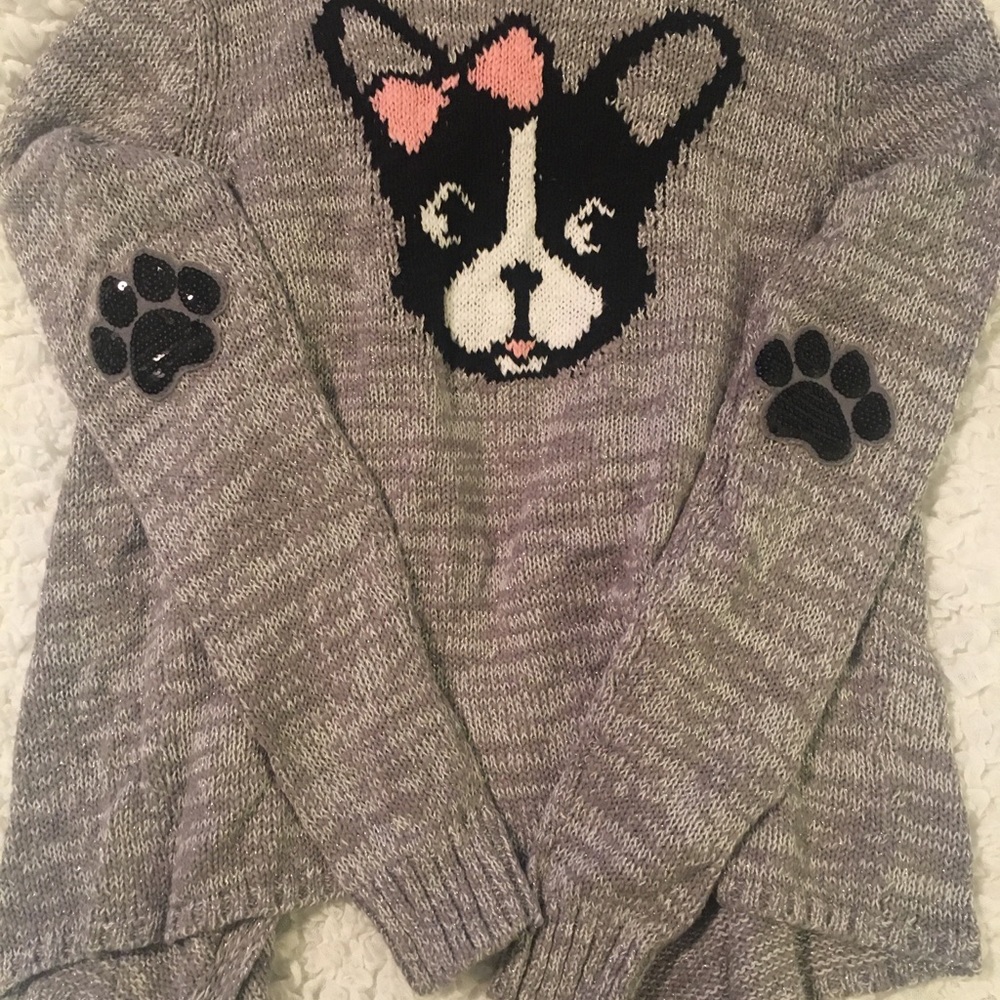 Cute Dog Sequins Paw Pads Sweater
